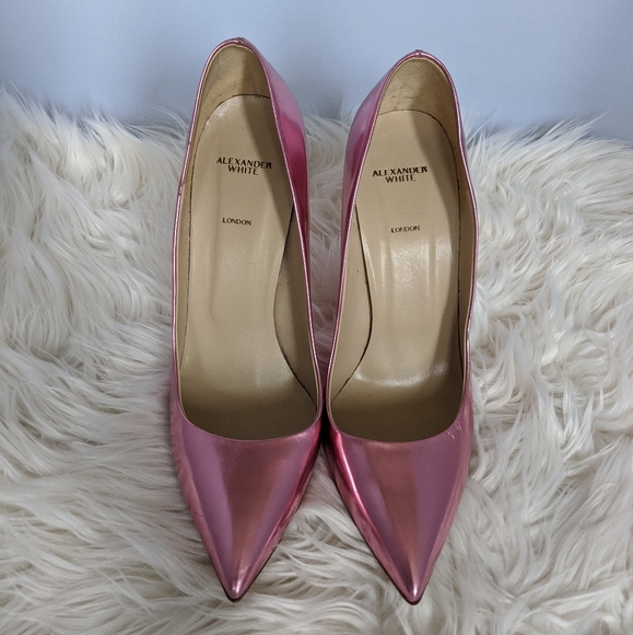 Alexander White Metallic Pink Pumps Size 40 - Picture 8 of 8